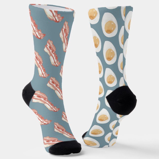 Lustiges Bacon-und-Eier-Muster Socken (Gewinkelt)