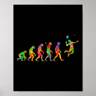 Lustiges Badminton Bunt Für Männer Frauen Ball Spo Poster