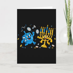 Lustiges Badminton Dreidel Menorah Chanukka Kinder Karte