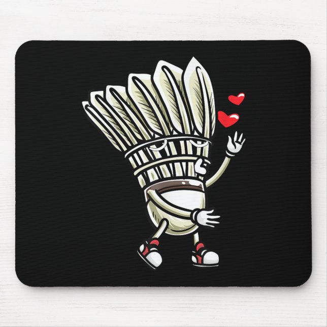 Lustiges Badminton-Shuttle-Spieler-Design Männer F Mousepad (Vorne)