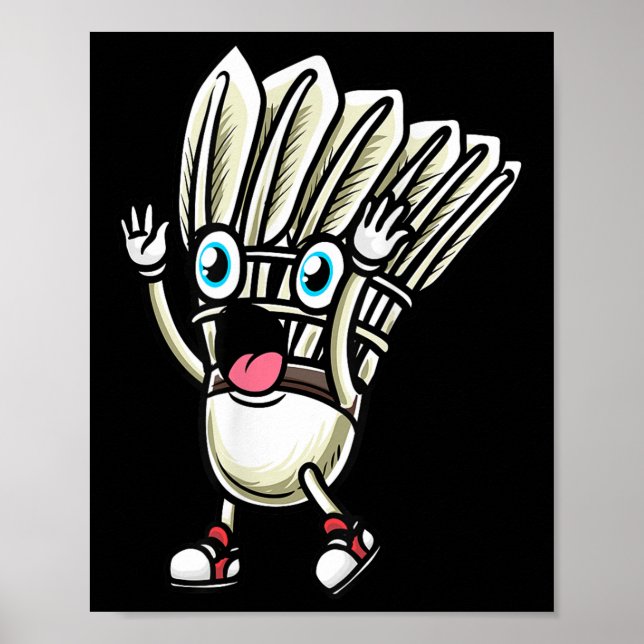 Lustiges Badminton-Shuttle-Spieler-Design Männer F Poster (Vorne)