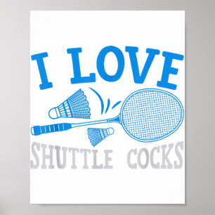 Lustiges Badminton-Spieler-Match-Spiel-Witz Poster