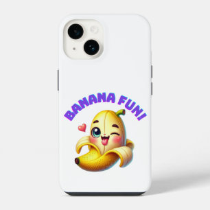 Lustiges Bananen-Zwinkern-Design für Spaß und Spie iPhone 14 Hülle