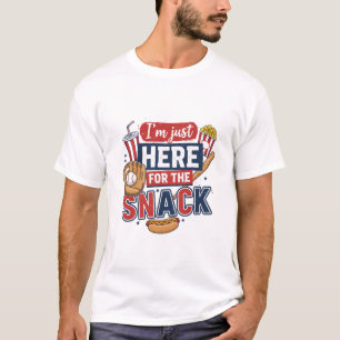 Lustiges Baseball-Shirt Ich bin nur wegen der Snac T-Shirt