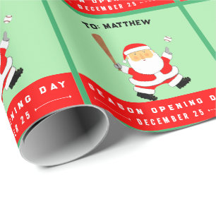 Lustiges Baseball-Weihnachtsfest Geschenkpapier