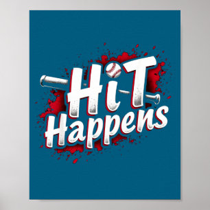 Lustiges Baseball-Zitat-Geschenk Schläger trifft Poster