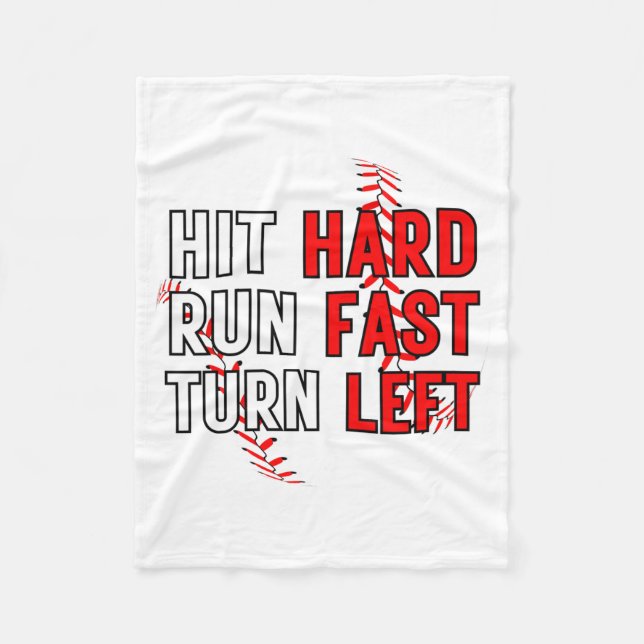 Lustiges Baseballteam trifft hart, läuft schnell,  Fleecedecke (Vorderseite)