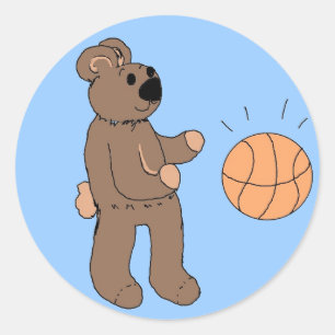 Lustiges Basketball-Design Runder Aufkleber