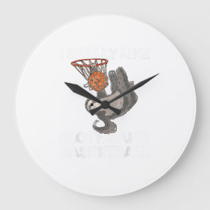 Lustiges Basketball-Faultier-Geschenk Hübsches Fau Große Wanduhr