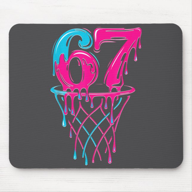 Lustiges Basketball Sieben 7 Alpha Gen Drip Six 67 Mousepad (Vorne)