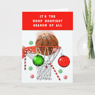 Lustiges Basketball-Weihnachten Feiertagskarte