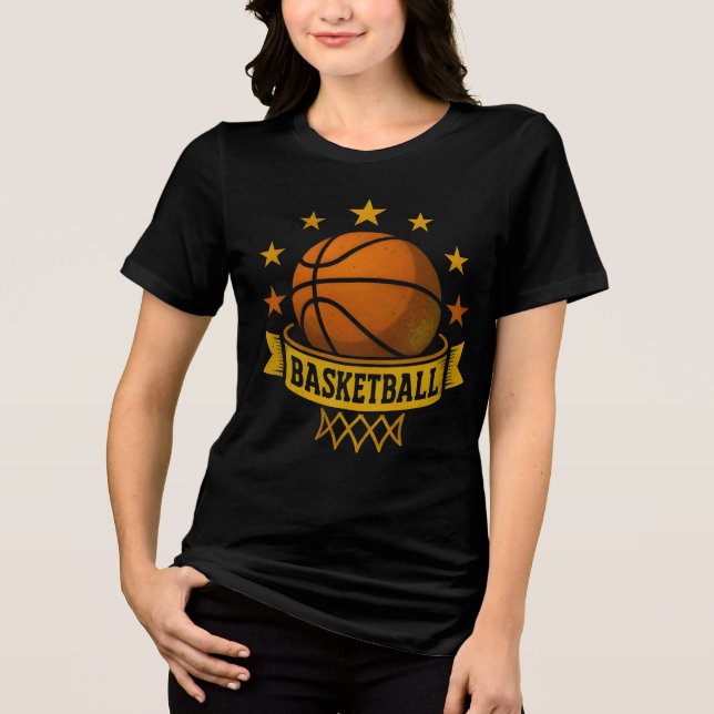 lustiges Basketballdesign für Liebhaber Tri-Blend Shirt (Vorderseite)