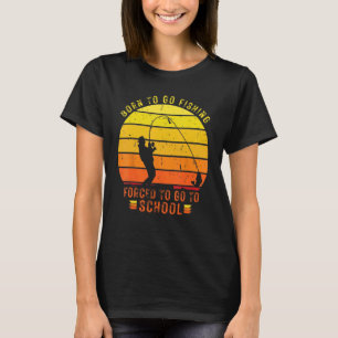 Lustiges Bassangeln, zum Angeln geboren, zum Angel T-Shirt