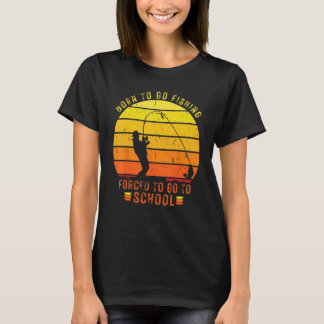 Lustiges Bassangeln, zum Angeln geboren, zum Angel T-Shirt