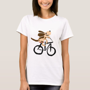 Lustiges Basset Hound, das Fahrrad fährt T-Shirt