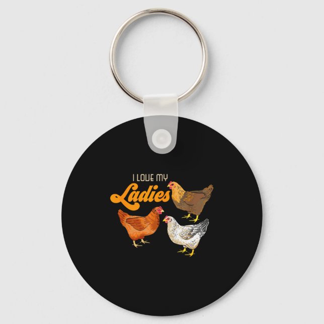 Lustiges Bauerngeschenk - Ich liebe das Hühnchen m Schlüsselanhänger (Vorderseite)