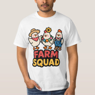 Lustiges Bauernhof-Team Hühner-Shirt Süßes Landtie T-Shirt