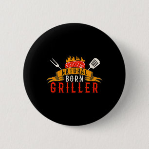 Lustiges BBQ für Männer Natürlich geborener Grille Button