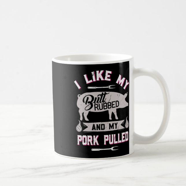 Lustiges Bbq-Grill-Zitat Schwein Pulled Pork  Kaffeetasse (Rechts)