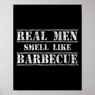 Lustiges Bbq-Grillgeschenk-Shirt Echte Männer Riec Poster