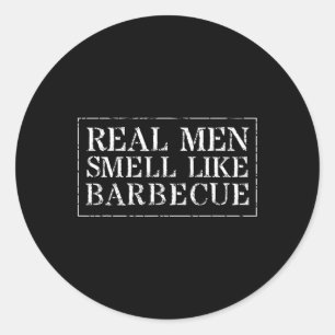Lustiges Bbq Grilling Geschenk T Shirt Echte Männe Runder Aufkleber