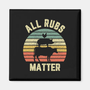 Lustiges Bbq-Shirt Alles Reibt Problem Retro-Barbe Magnet