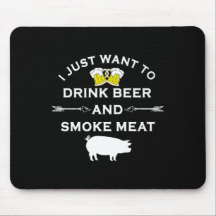Lustiges Bbq-Shirt Trinke Bier Räuchere Fleisch Gr Mousepad