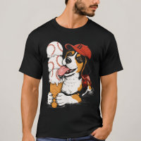 Lustiges Beagle-Baseball-Eiscreme-Tüten-Grafik