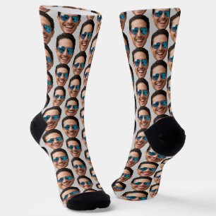 Lustiges benutzerdefiniertes Gesicht Foto Crew Socken