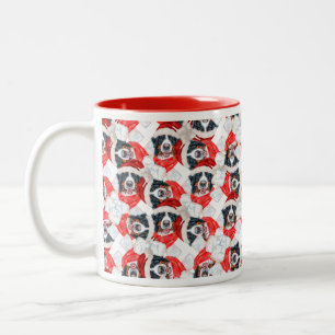 Lustiges Berner Sennenhund Weihnachtsmuster Zweifarbige Tasse