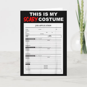 Lustiges Bewerbungsformular Y Halloween-Kostüm Karte