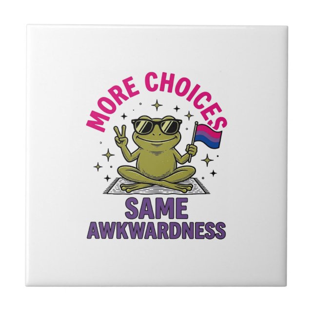 Lustiges Bi-Frosch-Pride-Shirt-Design_1 Fliese (Vorderseite)