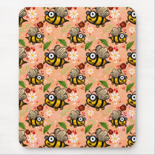 Lustiges Bienchen - helles orange geschen kpapier Mousepad