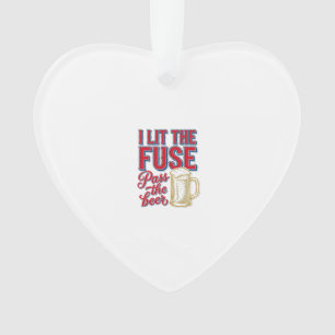 Lustiges Bier-Feuerwerk Vintage-Shirt-Design_1 Ornament