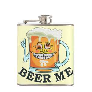 Lustiges Bier ich Cartoon-Zeichnen Flachmann