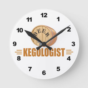 Lustiges Bierfass Runde Wanduhr