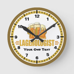 Lustiges Biertrinken Brauen Runde Wanduhr