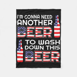 Lustiges Biertrinken USA-Flagge 4. Juli Fleecedecke