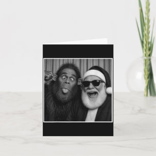 Lustiges Bigfoot-Fotobooth mit Santa Christmas Xma Karte
