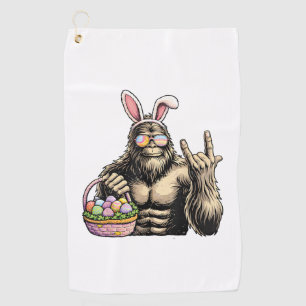 Lustiges Bigfoot-Oster-Ei Felsen Sasquatch Osterta Golfhandtuch