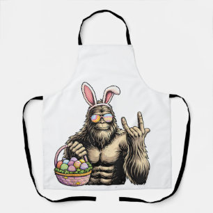 Lustiges Bigfoot-Oster-Ei-Felsen-Sasquatch-Osterta Schürze