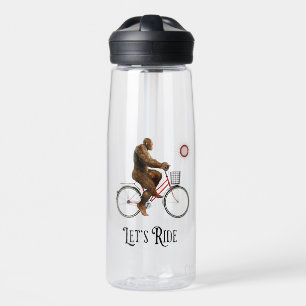 Lustiges Bigfoot-Radabenteuer Retro Trinkflasche