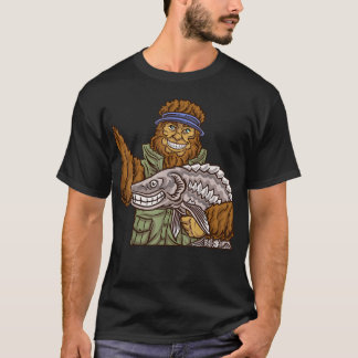 Lustiges Bigfoot-Stör-Angeln-Selfie T-Shirt