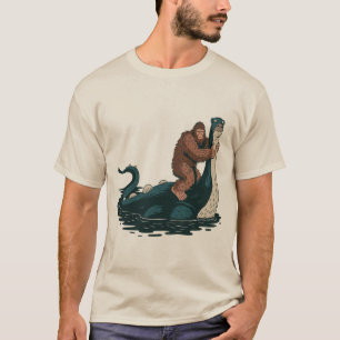 Lustiges Bigfoot- und Loch-Ness-Monster-Mashup-Gra T-Shirt