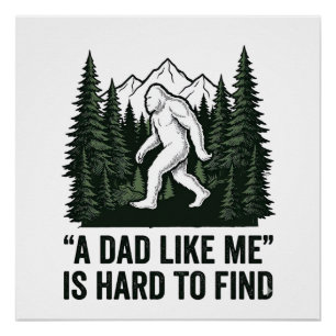 Lustiges Bigfoot-Vater Vintage-Wald-Shirt-Design_1 Poster