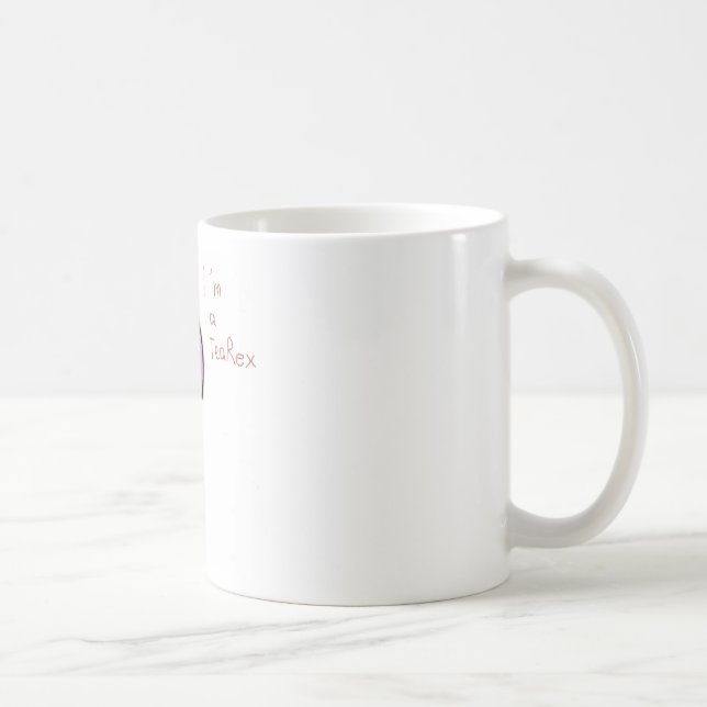 lustiges Bild eines rosa Dinosauriers TeaRex Kaffeetasse (Rechts)