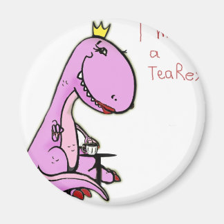 lustiges Bild eines rosa Dinosauriers TeaRex Magnet