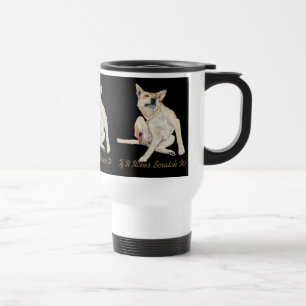 lustiges Bild juckender Hunde mit Slogan Reisebecher