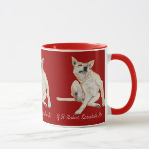 lustiges Bild juckender Hunde mit Slogan Tasse