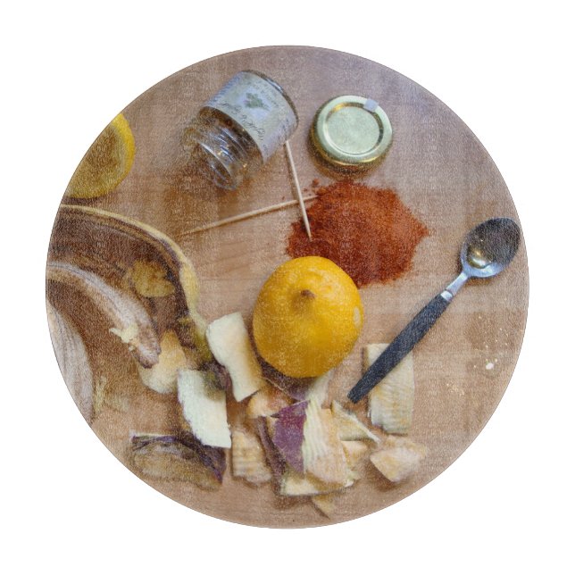 lustiges Bild von gezackter veg prep zum Abendesse Schneidebrett (Vorderseite)